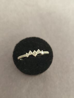 Sterling Silver Crystal Accent Stacking Ring